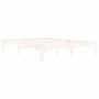 Estructura de cama madera maciza de pino blanca 140x200 cm de , Camas y somieres - Ref: Foro24-810366, Precio: 106,63 €, Desc...