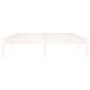 Estructura de cama madera maciza de pino blanca 140x200 cm de , Camas y somieres - Ref: Foro24-810366, Precio: 106,63 €, Desc...
