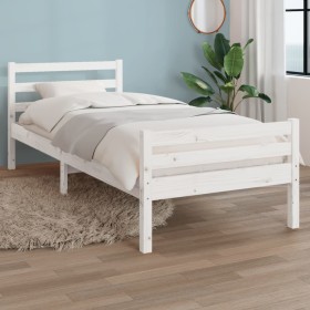 Estructura de cama madera maciza blanca 100x200 cm de , Camas y somieres - Ref: Foro24-814810, Precio: 111,71 €, Descuento: %