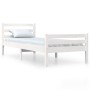 Weißer Massivholzbettrahmen 100x200 cm von , Betten und Lattenroste - Ref: Foro24-814810, Preis: 111,71 €, Rabatt: %
