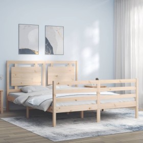 Bettgestell mit Massivholzkopfteil 160x200 cm von , Betten und Lattenroste - Ref: Foro24-3194061, Preis: 154,57 €, Rabatt: %