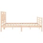 Bed frame with solid wood headboard 160x200 cm by , Beds and slatted bases - Ref: Foro24-3194061, Price: 154,57 €, Discount: %