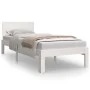 Estructura de cama madera maciza individual blanco 75x190 cm de , Camas y somieres - Ref: Foro24-810456, Precio: 92,54 €, Des...
