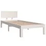 Estructura de cama madera maciza individual blanco 75x190 cm de , Camas y somieres - Ref: Foro24-810456, Precio: 92,54 €, Des...