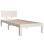 Weißer Einzelbettrahmen aus Massivholz, 75 x 190 cm von , Betten und Lattenroste - Ref: Foro24-810456, Preis: 93,86 €, Rabatt: %
