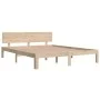 Solid pine wood bed frame 160x200 cm by , Beds and slatted bases - Ref: Foro24-810505, Price: 125,83 €, Discount: %