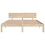 Solid pine wood bed frame 160x200 cm by , Beds and slatted bases - Ref: Foro24-810505, Price: 125,83 €, Discount: %