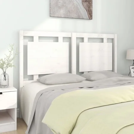 Solid white pine wood bed headboard 140.5x4x100 cm by , Headboards and footboards - Ref: Foro24-817936, Price: 78,47 €, Disco...
