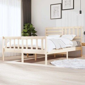 Estructura de cama de madera maciza 140x200 cm Estructura de cama de madera maciza 140x200 cm