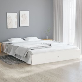 Weißes Massivholzbettgestell Supe King 180x200 cm von , Betten und Lattenroste - Ref: Foro24-820028, Preis: 138,53 €, Rabatt: %