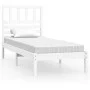 Estructura de cama madera maciza de pino blanco 75x190 cm de , Camas y somieres - Ref: Foro24-3100984, Precio: 96,78 €, Descu...