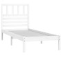 Massives Bettgestell aus weißem Kiefernholz, 75 x 190 cm von , Betten und Lattenroste - Ref: Foro24-3100984, Preis: 99,52 €, ...