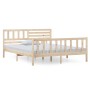 Small double bed frame solid wood 135x190 cm by , Beds and slatted bases - Ref: Foro24-3101128, Price: 142,22 €, Discount: %