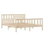 Estructura cama doble pequeña madera maciza 135x190 cm de , Camas y somieres - Ref: Foro24-3101128, Precio: 140,32 €, Descuen...