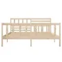 Estructura cama doble pequeña madera maciza 135x190 cm de , Camas y somieres - Ref: Foro24-3101128, Precio: 140,32 €, Descuen...