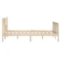 Estructura cama doble pequeña madera maciza 135x190 cm de , Camas y somieres - Ref: Foro24-3101128, Precio: 140,32 €, Descuen...