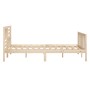 Small double bed frame solid wood 135x190 cm by , Beds and slatted bases - Ref: Foro24-3101128, Price: 142,22 €, Discount: %