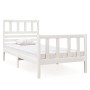 Weißer Einzelbettrahmen aus Massivholz, 75 x 190 cm von , Betten und Lattenroste - Ref: Foro24-3101114, Preis: 111,62 €, Raba...