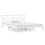 Small double bed frame solid wood white 120x190 cm by , Beds and slatted bases - Ref: Foro24-3101189, Price: 131,07 €, Discou...