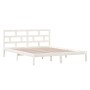 Kleines Doppelbettgestell aus Massivholz weiß 120x190 cm von , Betten und Lattenroste - Ref: Foro24-3101189, Preis: 131,07 €,...