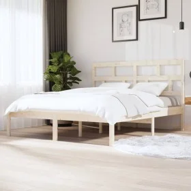 Super king solid wood bed frame 180x200 cm by , Beds and slatted bases - Ref: Foro24-3101233, Price: 139,88 €, Discount: %
