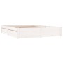 Weißer Bettrahmen mit Schubladen 120x190 cm von , Betten und Lattenroste - Ref: Foro24-3103494, Preis: 235,21 €, Rabatt: %