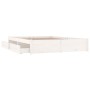 Weißer Bettrahmen mit Schubladen 120x190 cm von , Betten und Lattenroste - Ref: Foro24-3103494, Preis: 235,21 €, Rabatt: %
