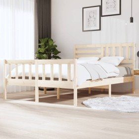 Estructura de cama de madera maciza 150x200 cm en Camas y somieres | Comprar online en Foro24