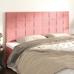 Headboards 4 units of pink velvet 80x5x78/88 cm by , Headboards and footboards - Ref: Foro24-3116391, Price: 115,88 €, Discou...
