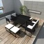 9-piece garden dining set and black synthetic rattan cushions by vidaXL, Garden sets - Ref: Foro24-42759, Price: 459,79 €, Di...