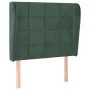 Cabecero con orejas de terciopelo verde oscuro 83x23x118/128 cm de , Cabeceros y pies de cama - Ref: Foro24-3117989, Precio: ...