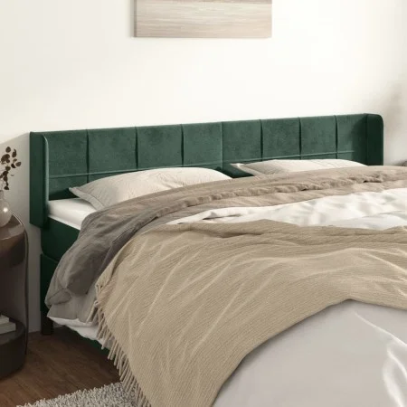 Cabecero de terciopelo verde oscuro 163x16x78/88 cm de , Cabeceros y pies de cama - Ref: Foro24-3118825, Precio: 72,79 €, Des...