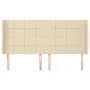 Headboard with cream fabric ears 163x16x118/128 cm by , Headboards and footboards - Ref: Foro24-3119591, Price: 124,10 €, Dis...