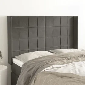 Headboard with dark gray velvet ears 147x16x118/128 cm by , Headboards and footboards - Ref: Foro24-3119629, Price: 105,84 €,...