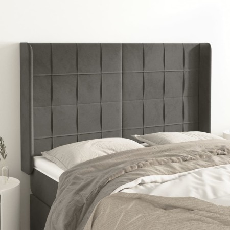 Kopfteil mit dunkelgrauen Samtohren 147x16x118/128 cm von , Kopf- und Fußteile - Ref: Foro24-3119629, Preis: 108,16 €, Rabatt: %