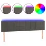 Dark gray velvet headboard with LED 160x5x78/88 cm by , Headboards and footboards - Ref: Foro24-3121667, Price: 70,07 €, Disc...