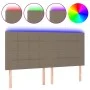 Headboard with LED lights taupe gray fabric 200x5x118/128 cm by , Headboards and footboards - Ref: Foro24-3122450, Price: 144...