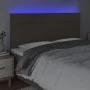 Headboard with LED lights taupe gray fabric 200x5x118/128 cm by , Headboards and footboards - Ref: Foro24-3122450, Price: 144...