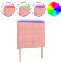 Pink velvet headboard with LED lights 80x5x118/128 cm by , Headboards and footboards - Ref: Foro24-3122459, Price: 57,72 €, D...