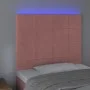 Rosafarbenes Samtkopfteil mit LED-Leuchten, 80 x 5 x 118/128 cm von , Kopf- und Fußteile - Ref: Foro24-3122459, Preis: 66,97 ...