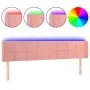 Pink velvet headboard with LED 163x16x78/88 cm by , Headboards and footboards - Ref: Foro24-3123295, Price: 75,54 €, Discount: %