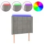 Light gray velvet headboard with LED 83x16x118/128 cm by , Headboards and footboards - Ref: Foro24-3124078, Price: 86,96 €, D...