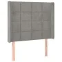 Light gray velvet headboard with LED 83x16x118/128 cm by , Headboards and footboards - Ref: Foro24-3124078, Price: 86,96 €, D...