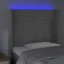 Hellgraues Samtkopfteil mit LED 83x16x118/128 cm von , Kopf- und Fußteile - Ref: Foro24-3124078, Preis: 86,96 €, Rabatt: %