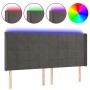 Dunkelgraues Samtkopfteil mit LED 163x16x118/128 cm von , Kopf- und Fußteile - Ref: Foro24-3124103, Preis: 131,14 €, Rabatt: %