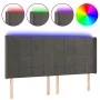 Dark gray velvet headboard with LED 203x16x118/128 cm by , Headboards and footboards - Ref: Foro24-3124115, Price: 124,25 €, ...