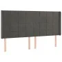 Dark gray velvet headboard with LED 203x16x118/128 cm by , Headboards and footboards - Ref: Foro24-3124115, Price: 124,25 €, ...