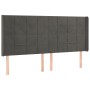 Dunkelgraues Samtkopfteil mit LED 203x16x118/128 cm von , Kopf- und Fußteile - Ref: Foro24-3124115, Preis: 127,73 €, Rabatt: %