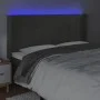 Dark gray velvet headboard with LED 203x16x118/128 cm by , Headboards and footboards - Ref: Foro24-3124115, Price: 124,25 €, ...