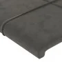 Dark gray velvet headboard with LED 203x16x118/128 cm by , Headboards and footboards - Ref: Foro24-3124115, Price: 124,25 €, ...